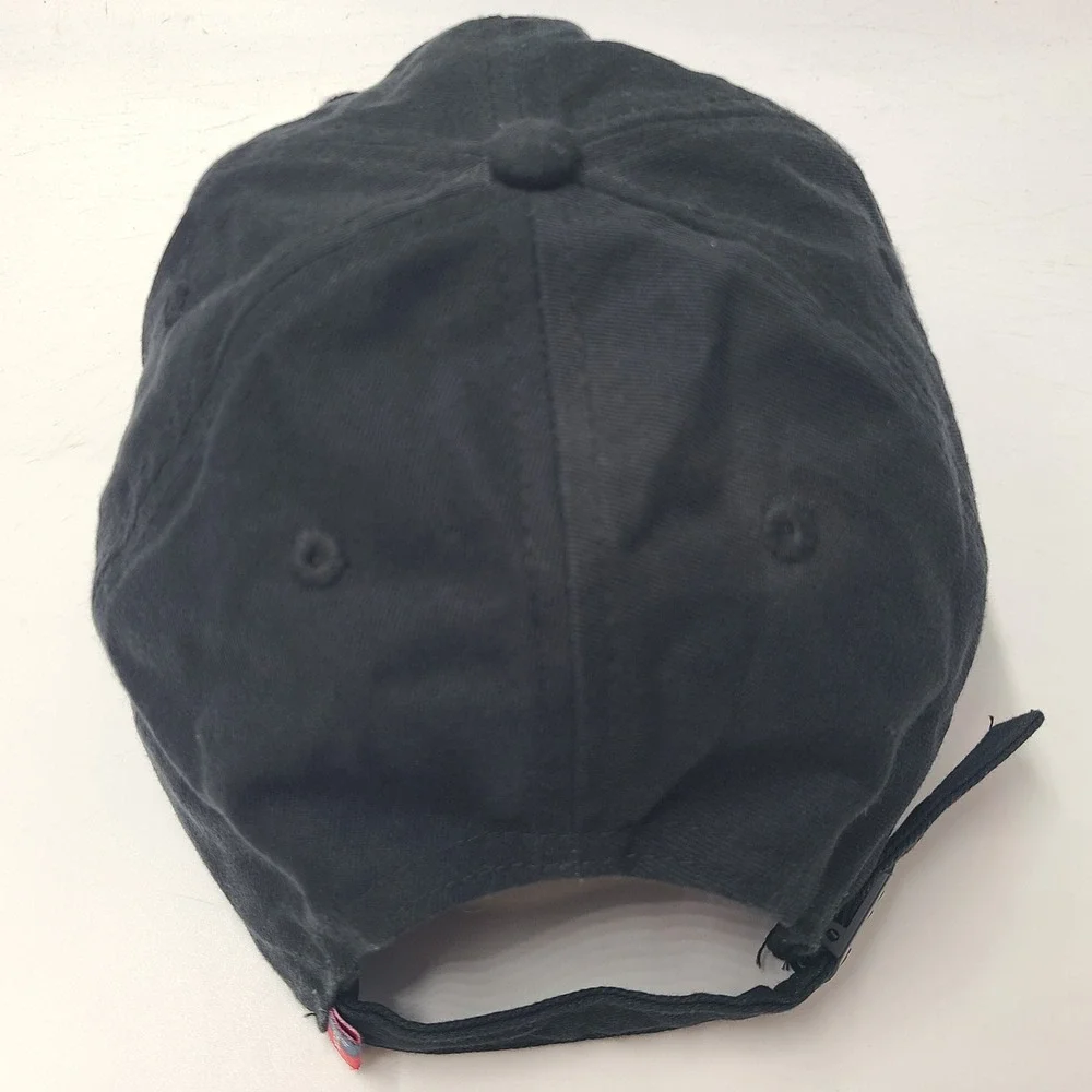 Herschel Hat Strapback Black White Script Logo Skate Skateboard Surf Dad Cap Men